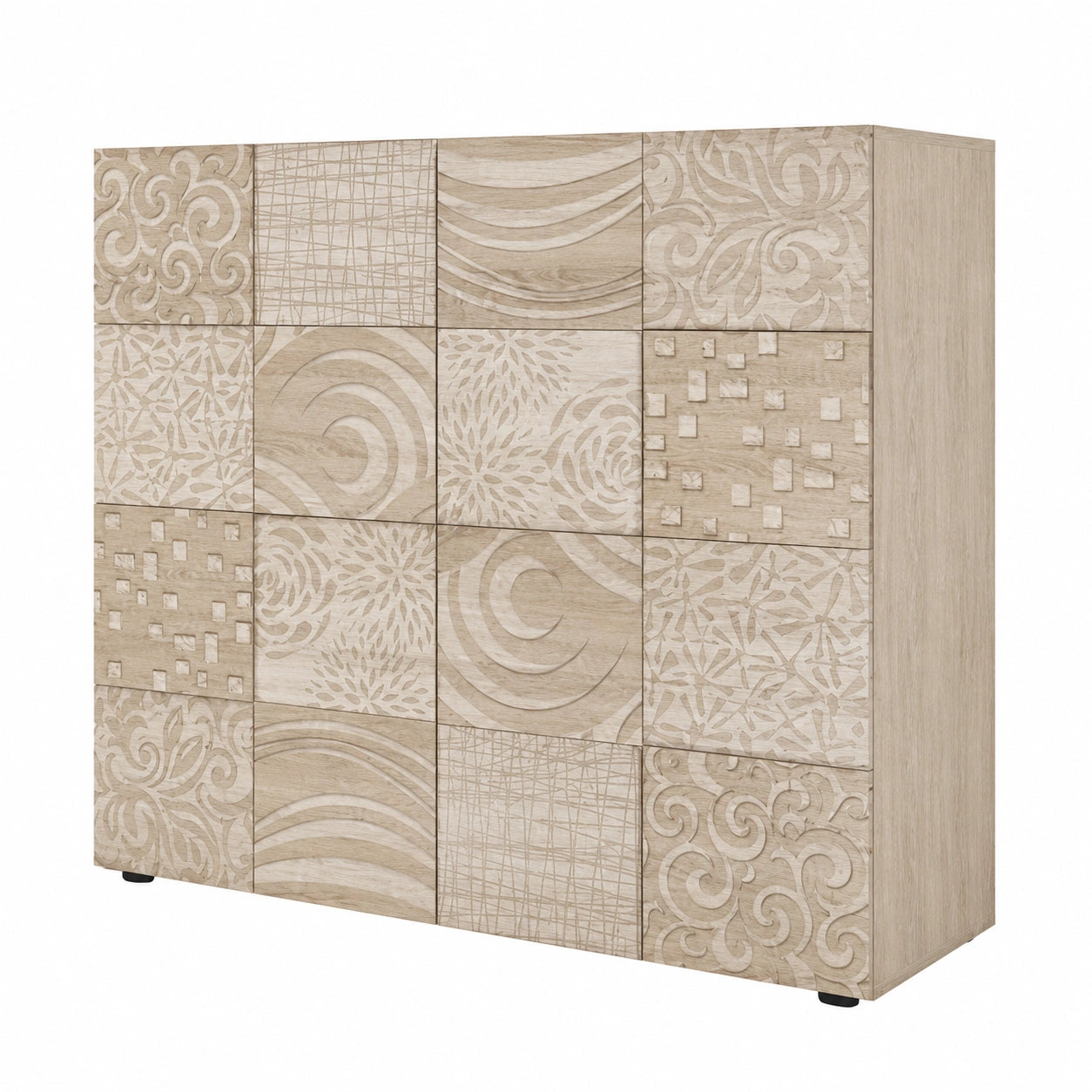 Credenza Takao in Legno Laminato Rovere per Soggiorno e Camera