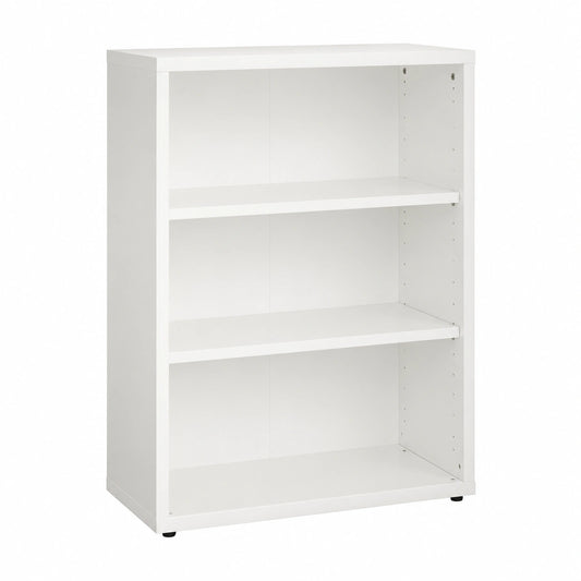 Libreria Moderna Bianca con 2 Ripiani Regolabili, Ideale per Studio e Ufficio, 81,6x111,9x35,7 cm, Made in Italy