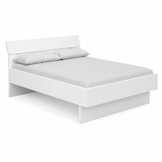 Letto Matrimoniale Moderno Bianco Laccato 162x92x217 cm, Made in Italy