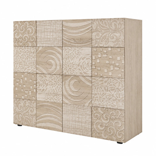 Credenza Takao in Legno Laminato Rovere per Soggiorno e Camera