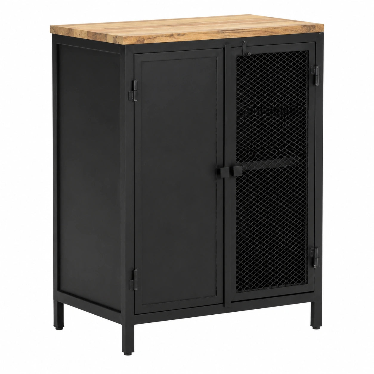 Credenza in Legno Massello di Mango per Soggiorno 60x35x78 cm