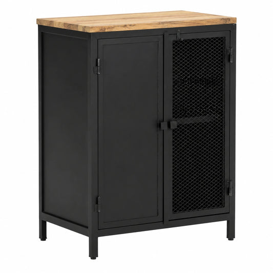 Credenza in Legno Massello di Mango per Soggiorno 60x35x78 cm
