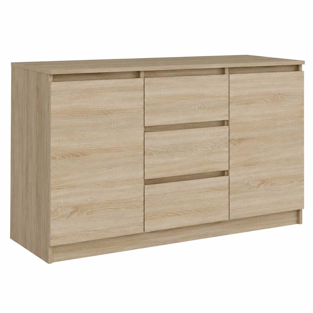 Credenza Rustica Moderna con 3 Cassetti e 2 Ante 120x40x75 cm