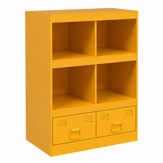 Credenza in Acciaio Giallo Senape 67x39x95 cm