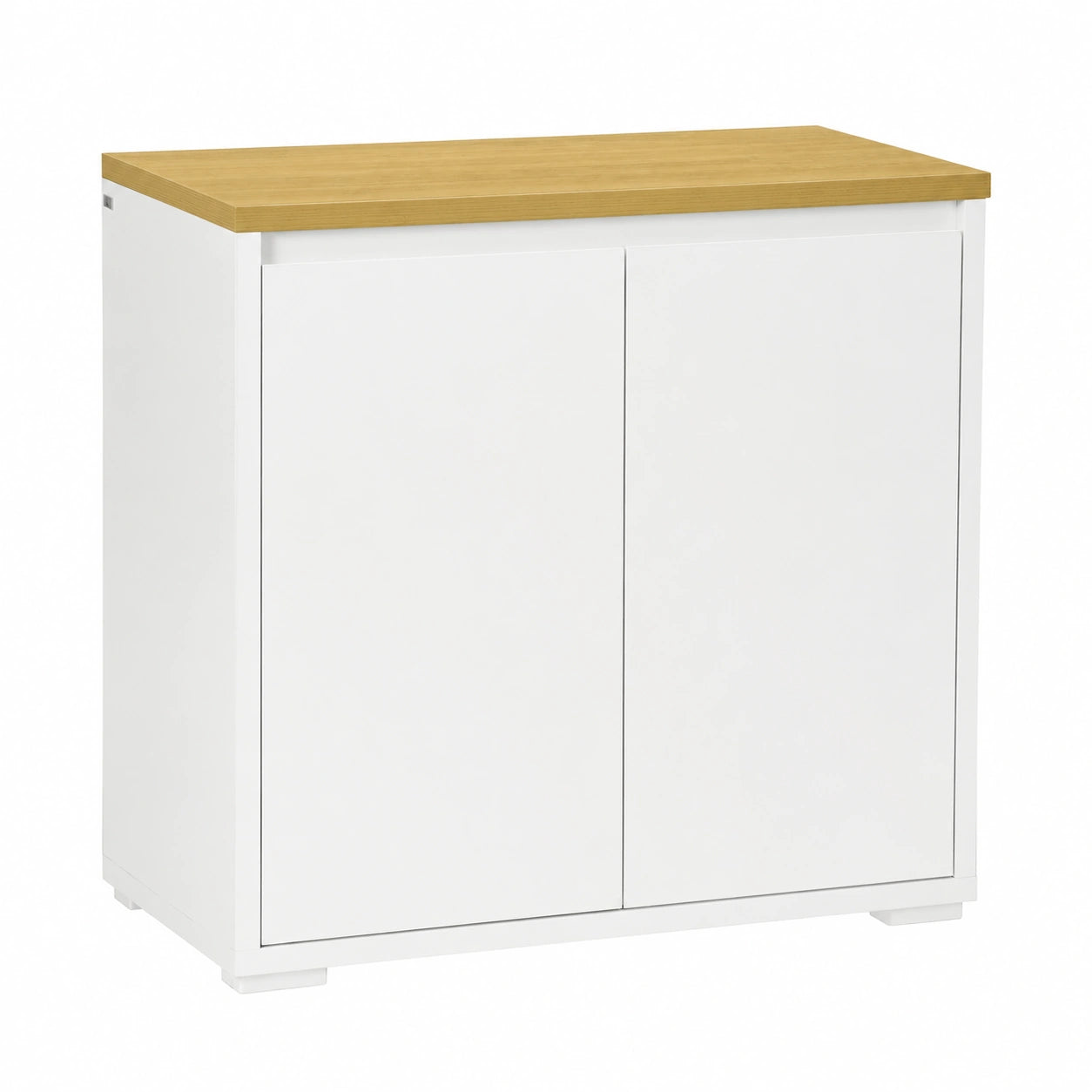 HOMCOM Mobile da Cucina con Ante e Ripiano Regolabile, Bianco