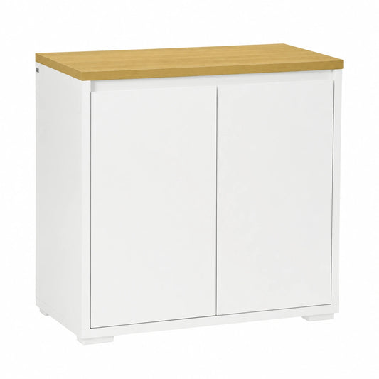 HOMCOM Mobile da Cucina con Ante e Ripiano Regolabile, Bianco
