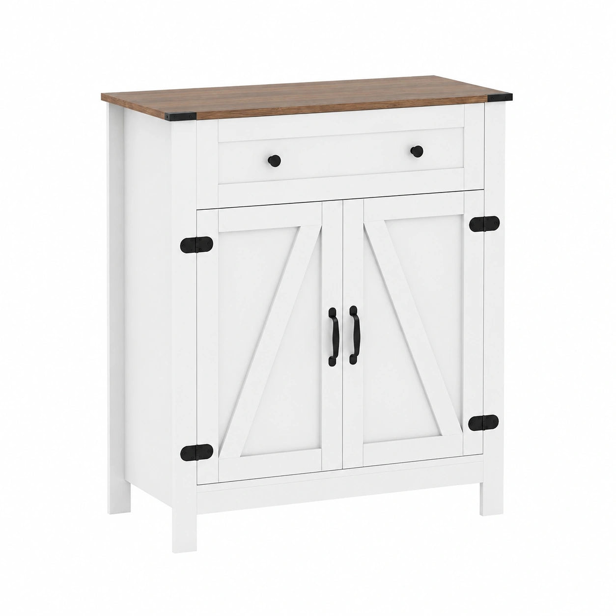Credenza da Cucina Multifunzionale con Ripiani Regolabili e Cassetto, Mobile Buffet con Ante, Bianco 80x40x92 cm