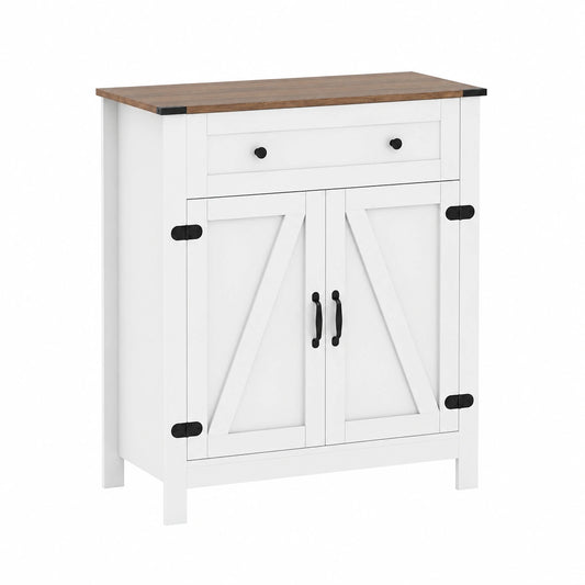 Credenza da Cucina Multifunzionale con Ripiani Regolabili e Cassetto, Mobile Buffet con Ante, Bianco 80x40x92 cm