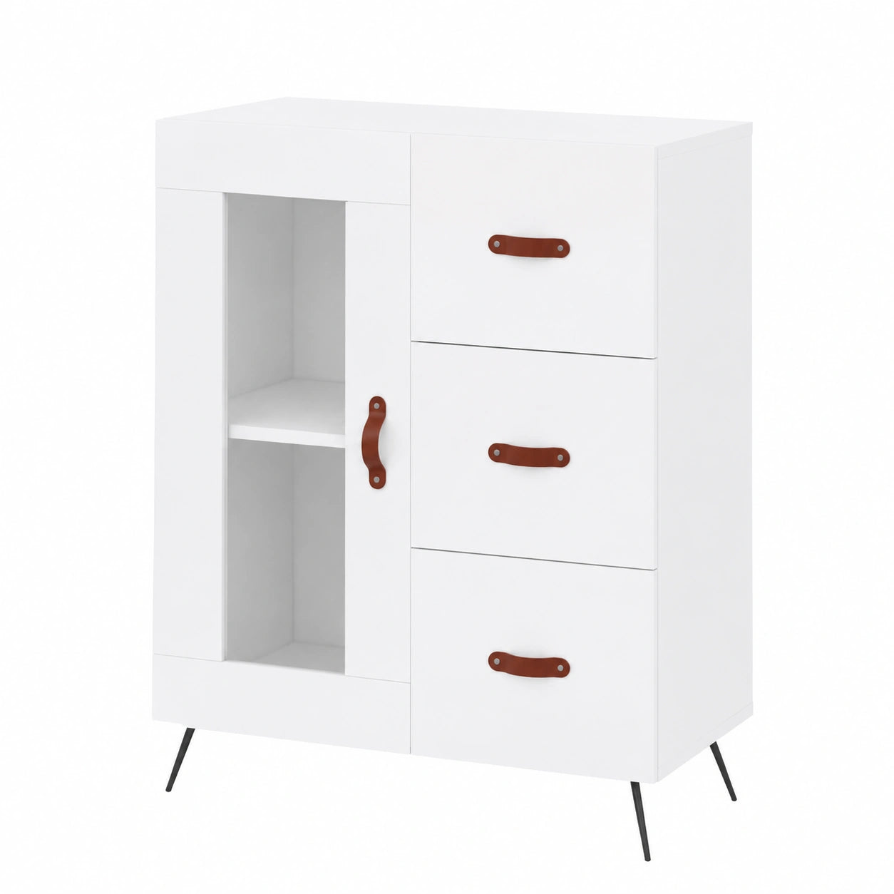 Credenza Moderna Bianca in Legno Multistrato 69,5x34x90 cm