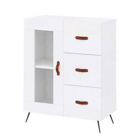 Credenza Moderna Bianca in Legno Multistrato 69,5x34x90 cm
