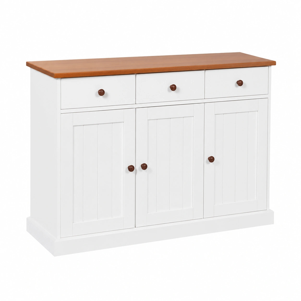 Credenza Rustica in Pino Massiccio con 3 Ante e 3 Cassetti per Sala da Pranzo