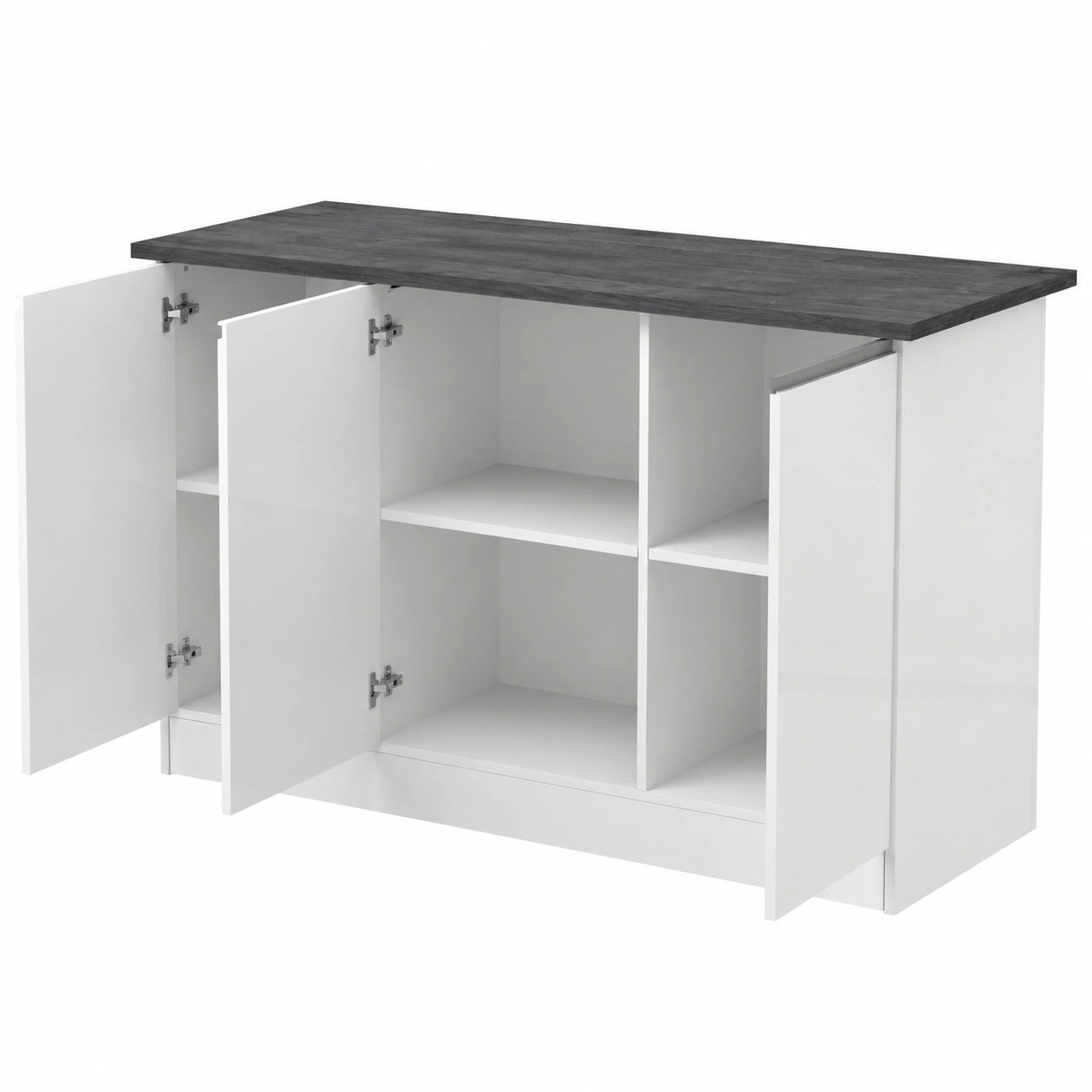 Isola Cucina Moderna Clarissa 90x155x90 cm con 3 Ante, Made in Italy