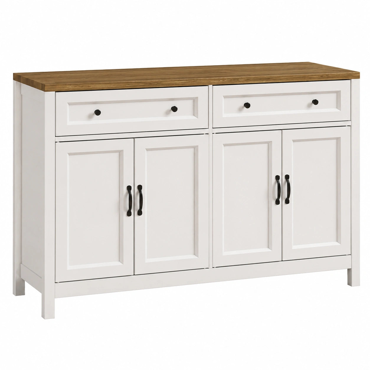 Credenza da Cucina con Cassetti e Ante, Ripiani Regolabili, 140x40x90 cm