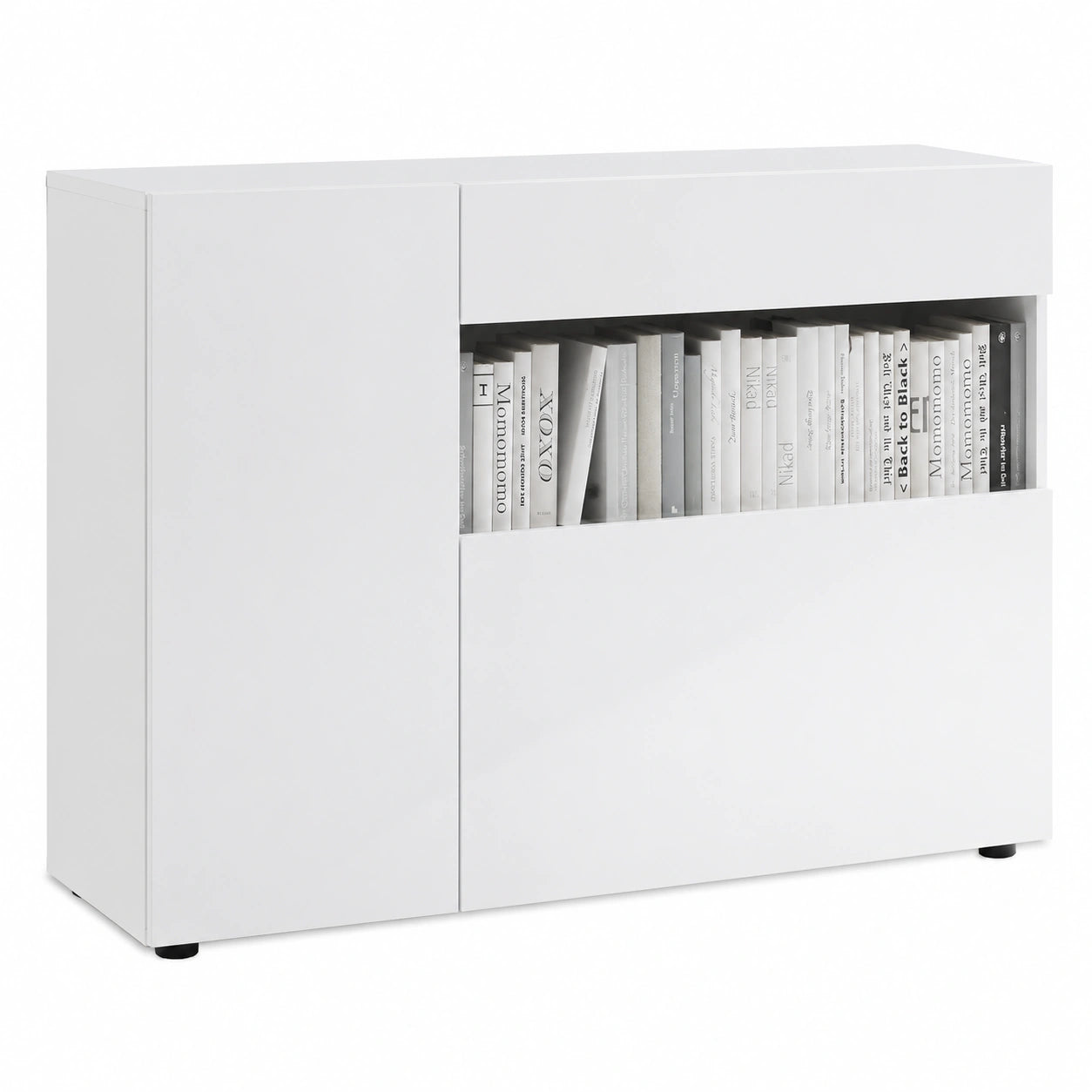 Mobile Ingresso Moderno Nice in Bianco - Made in Italy - Credenza per Soggiorno