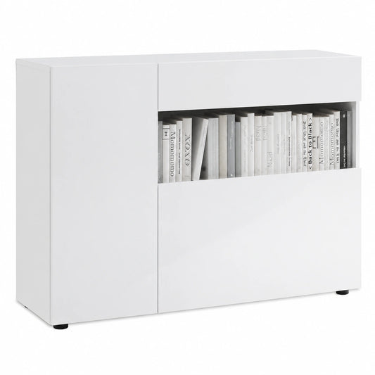 Mobile Ingresso Moderno Nice in Bianco - Made in Italy - Credenza per Soggiorno